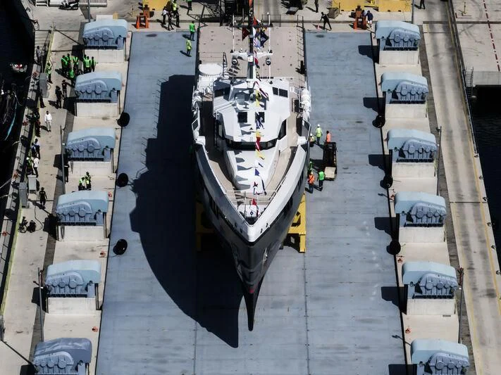 a boat on the water aboard BAD COMPANY SUPPORT Yacht for Sale