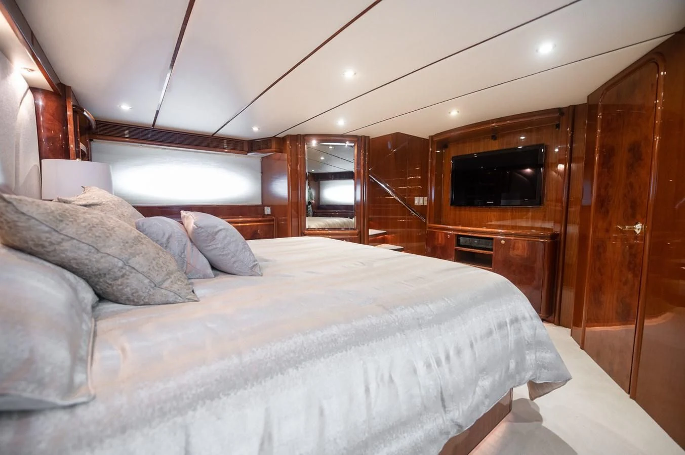 a bed in a cabin aboard DOLCE VITA Yacht for Sale