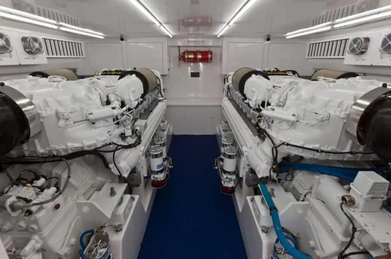 a room with white machines aboard ISLAMAR Yacht for Sale