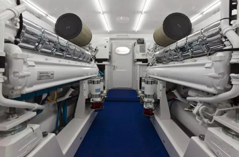 a room with white machines aboard ISLAMAR Yacht for Sale
