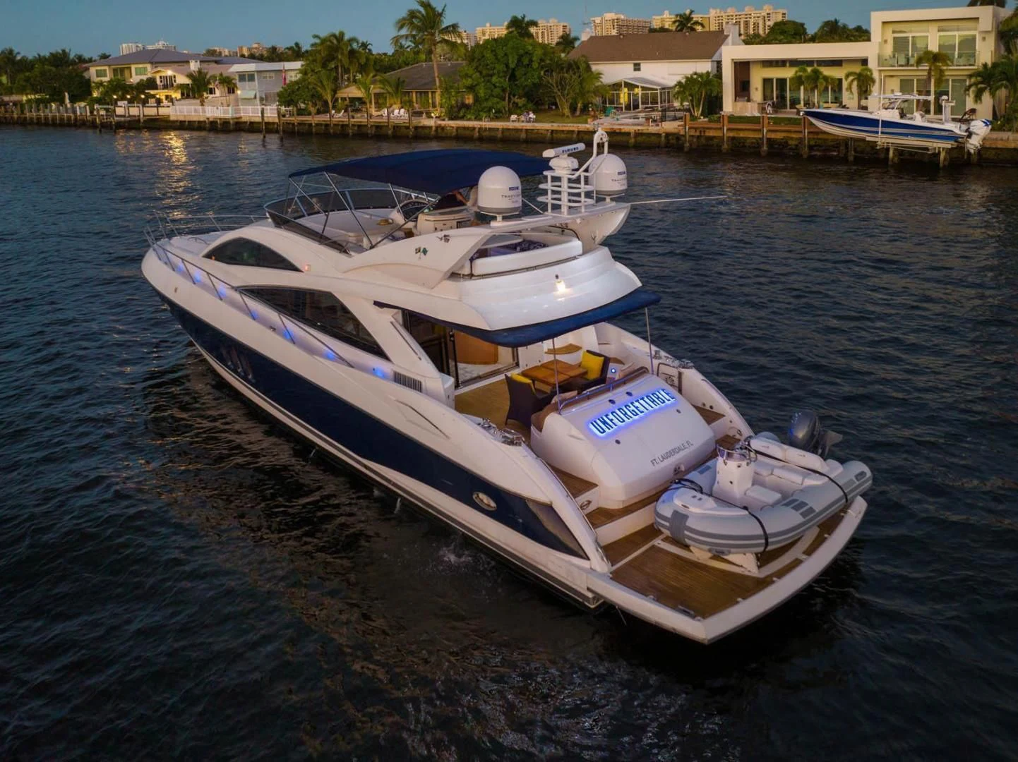 a boat on the water aboard UNFORGETTABLE Yacht for Sale