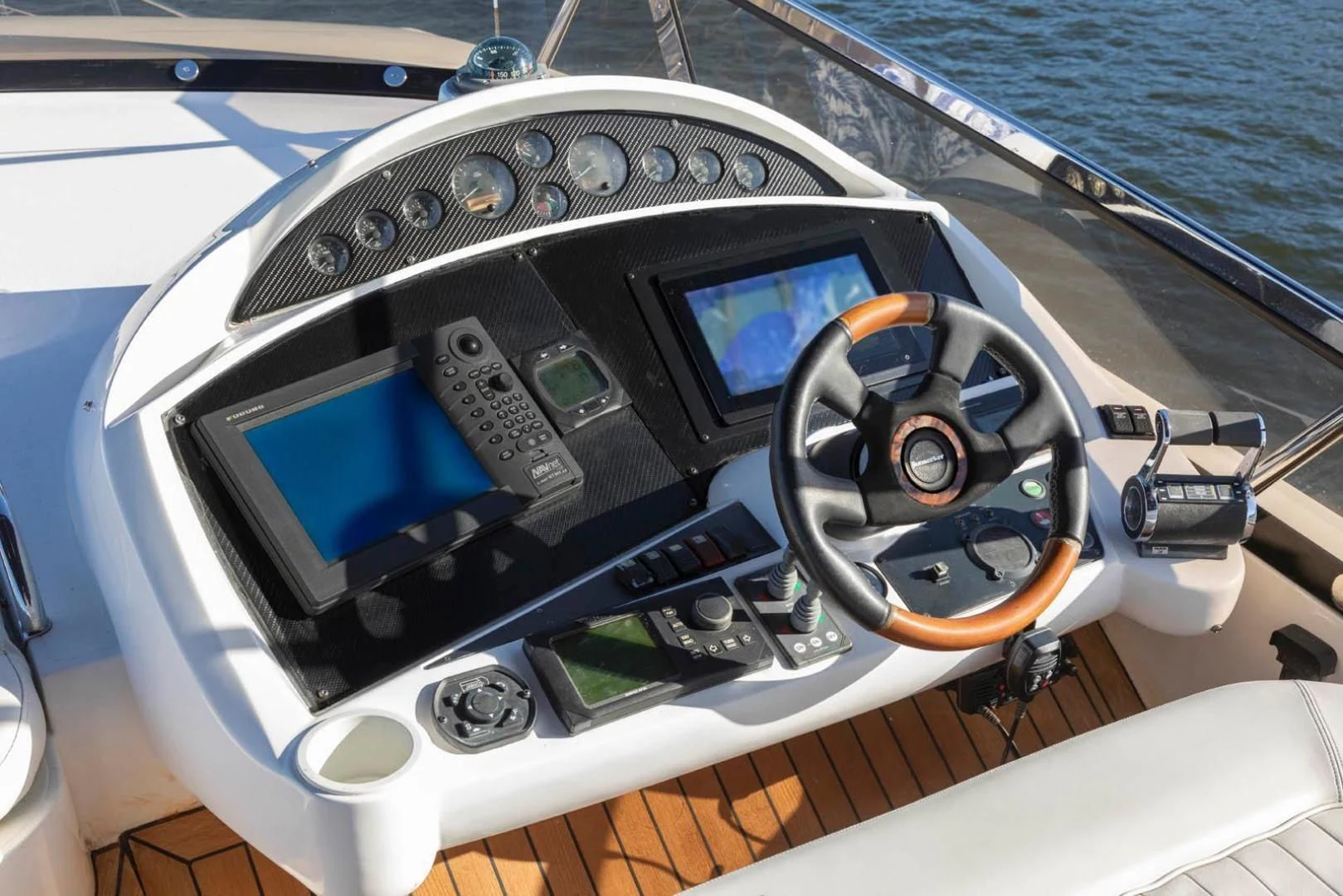 the inside of a cockpit of a plane aboard UNFORGETTABLE Yacht for Sale