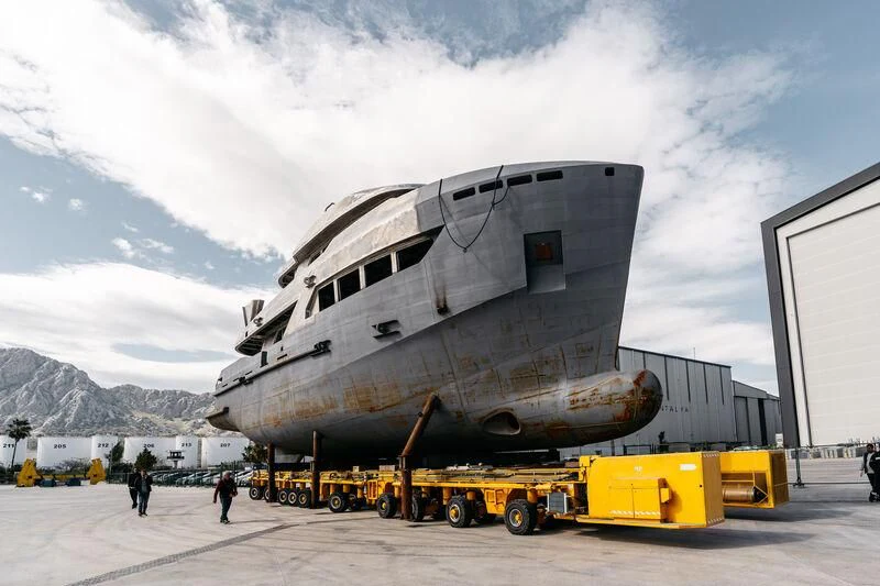 a large space shuttle aboard BERING 80/01 Yacht for Sale