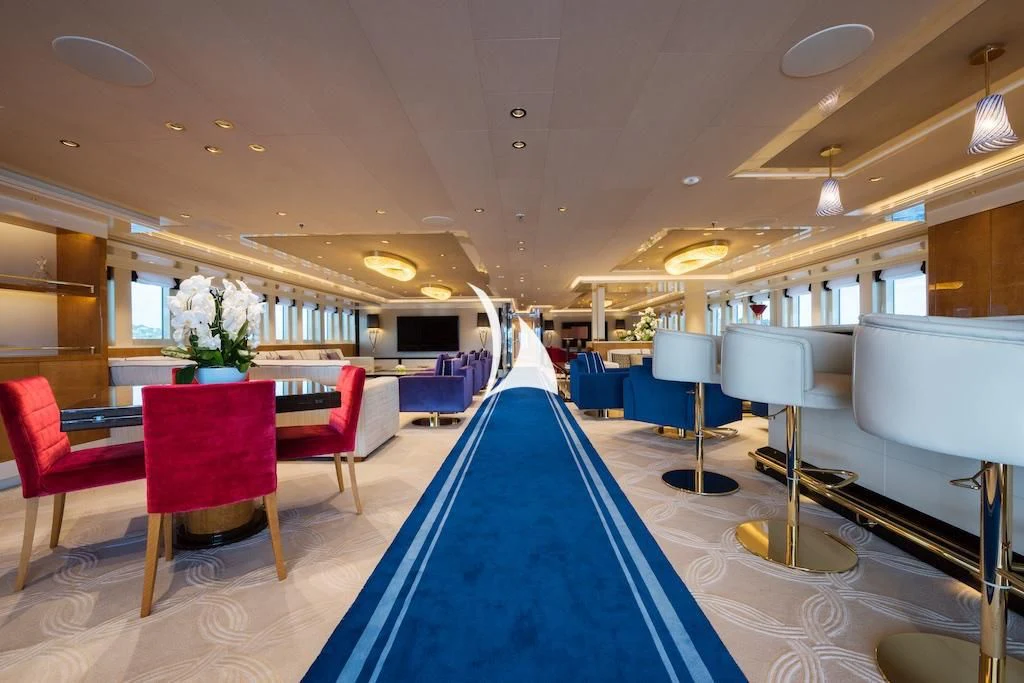 a pool in a room aboard QUEEN MIRI Yacht for Sale