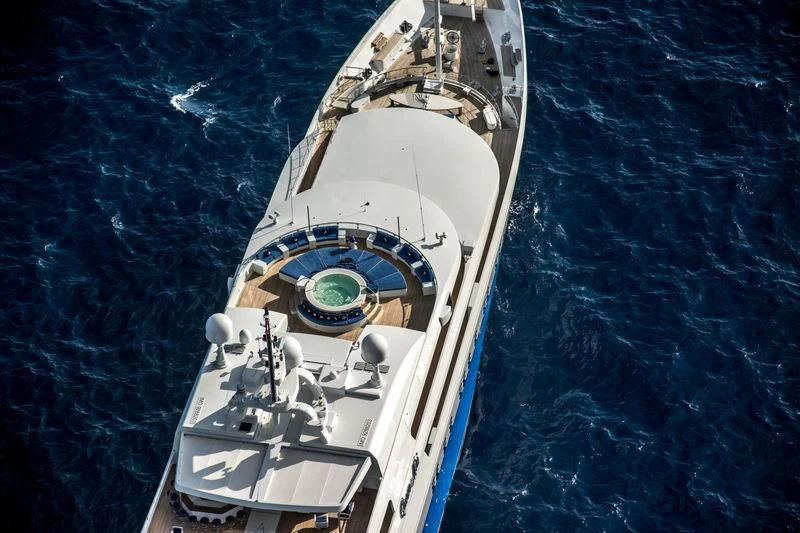 a ship in the water aboard QUEEN MIRI Yacht for Sale