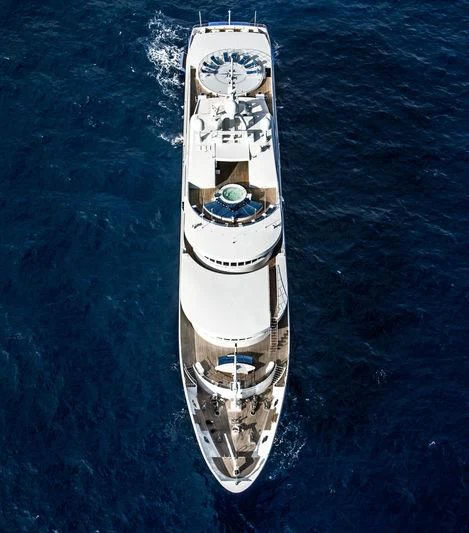a ship in the water aboard QUEEN MIRI Yacht for Sale