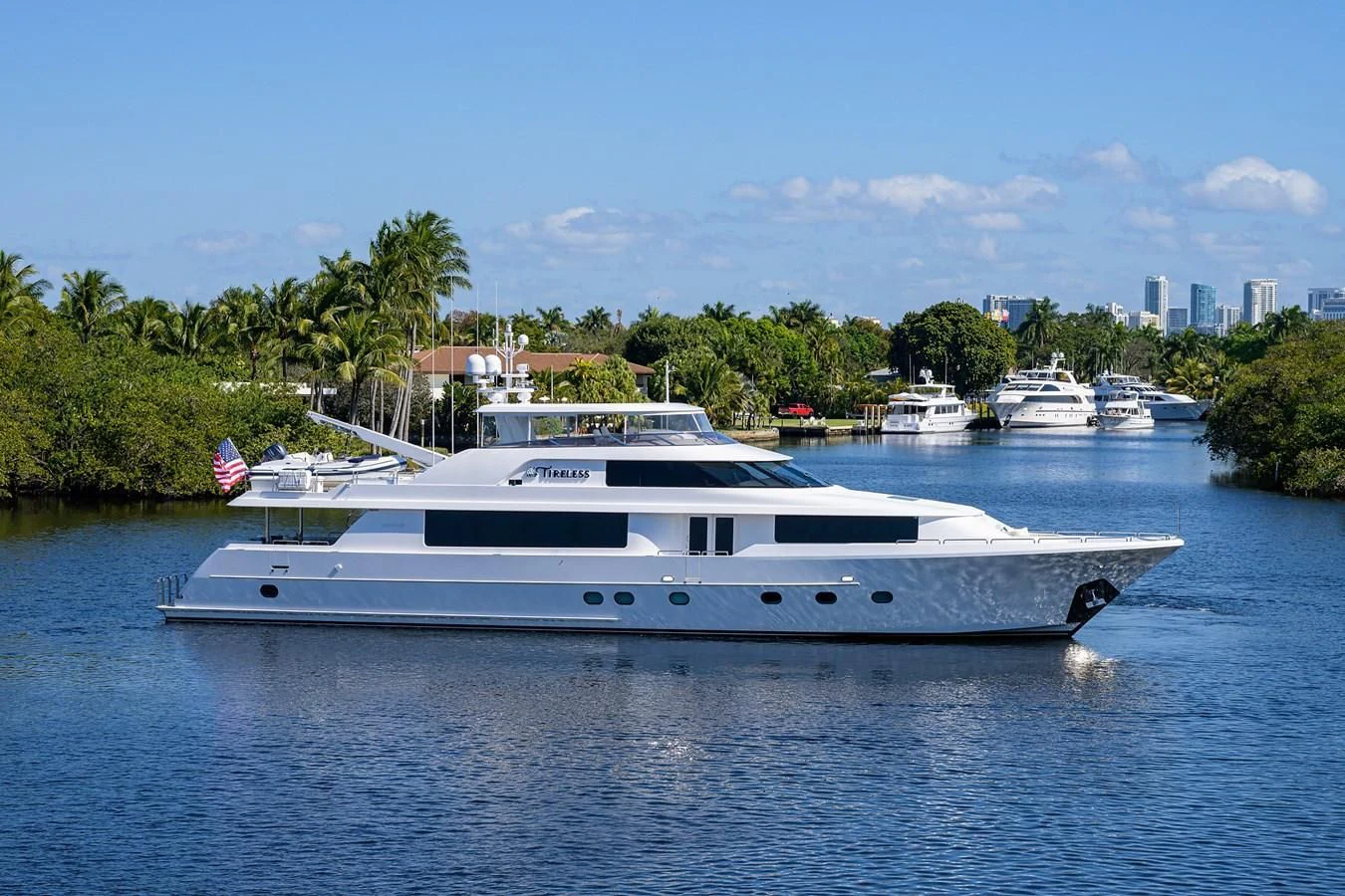 a boat on the water aboard DETERMINATION Yacht for Sale