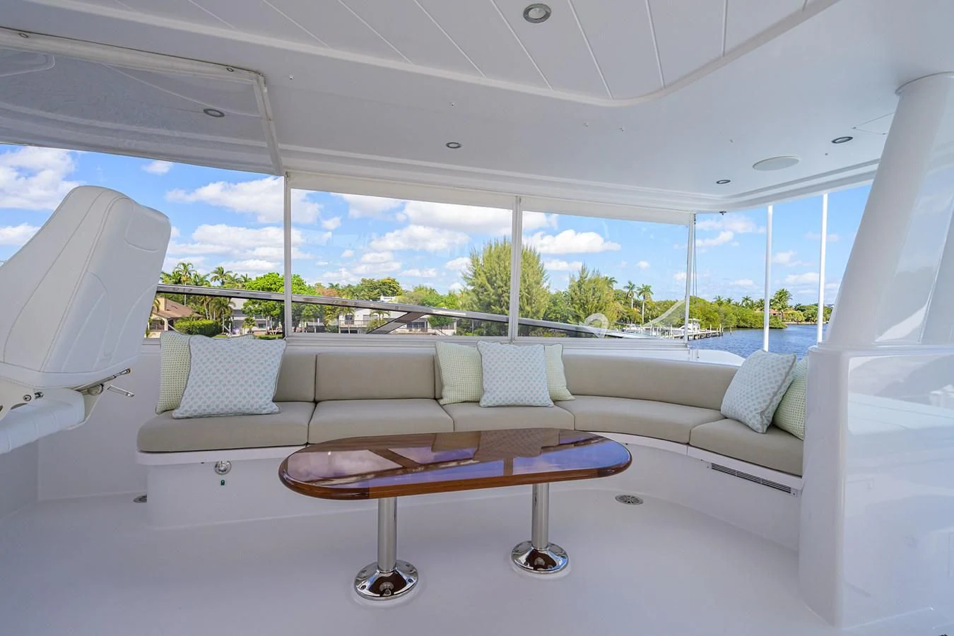 a table on a boat aboard DETERMINATION Yacht for Sale