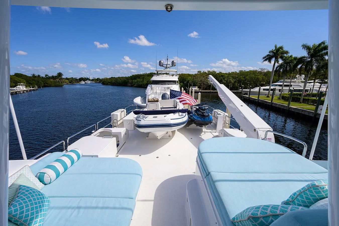 a group of boats on a body of water aboard DETERMINATION Yacht for Sale