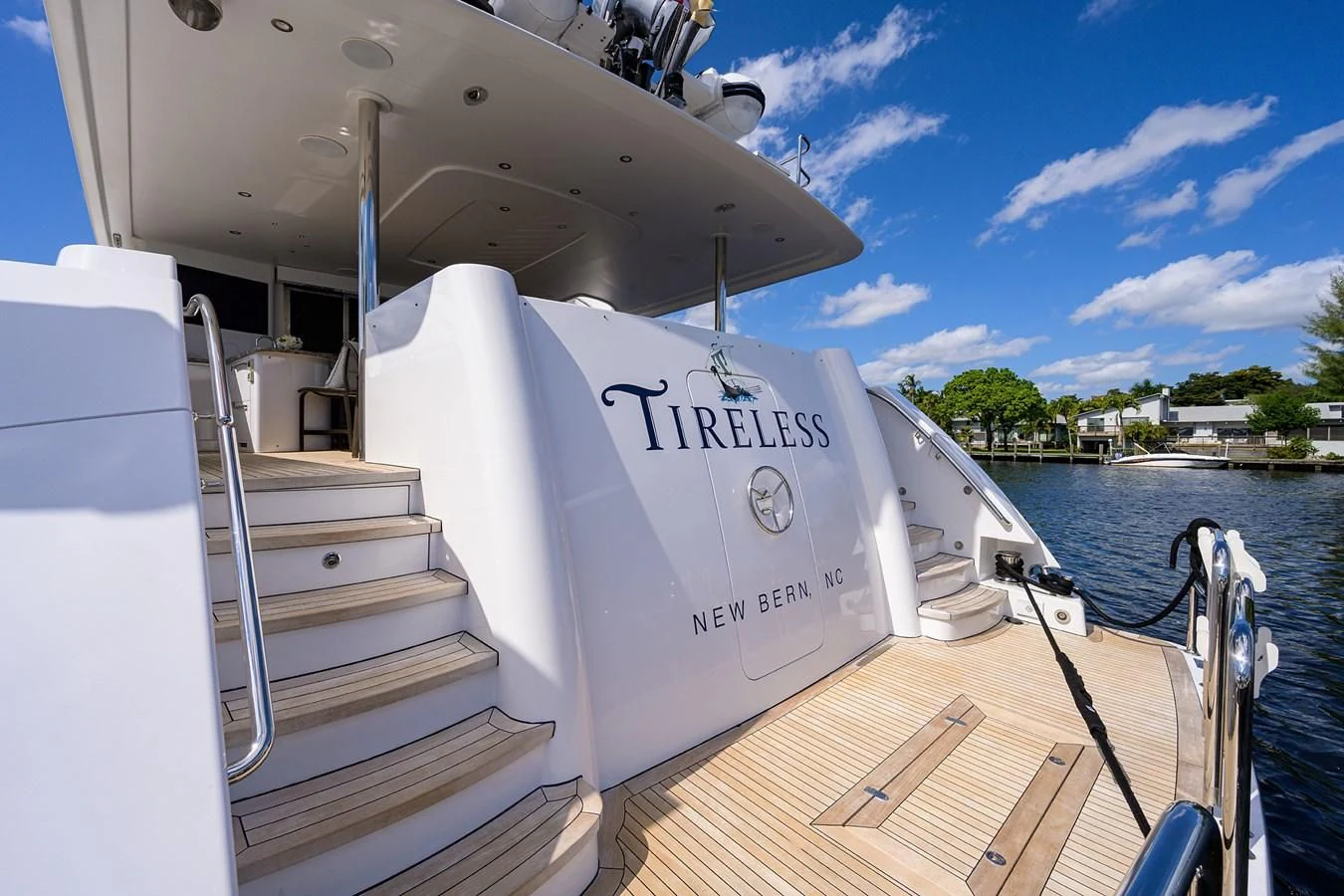 a boat on the water aboard DETERMINATION Yacht for Sale