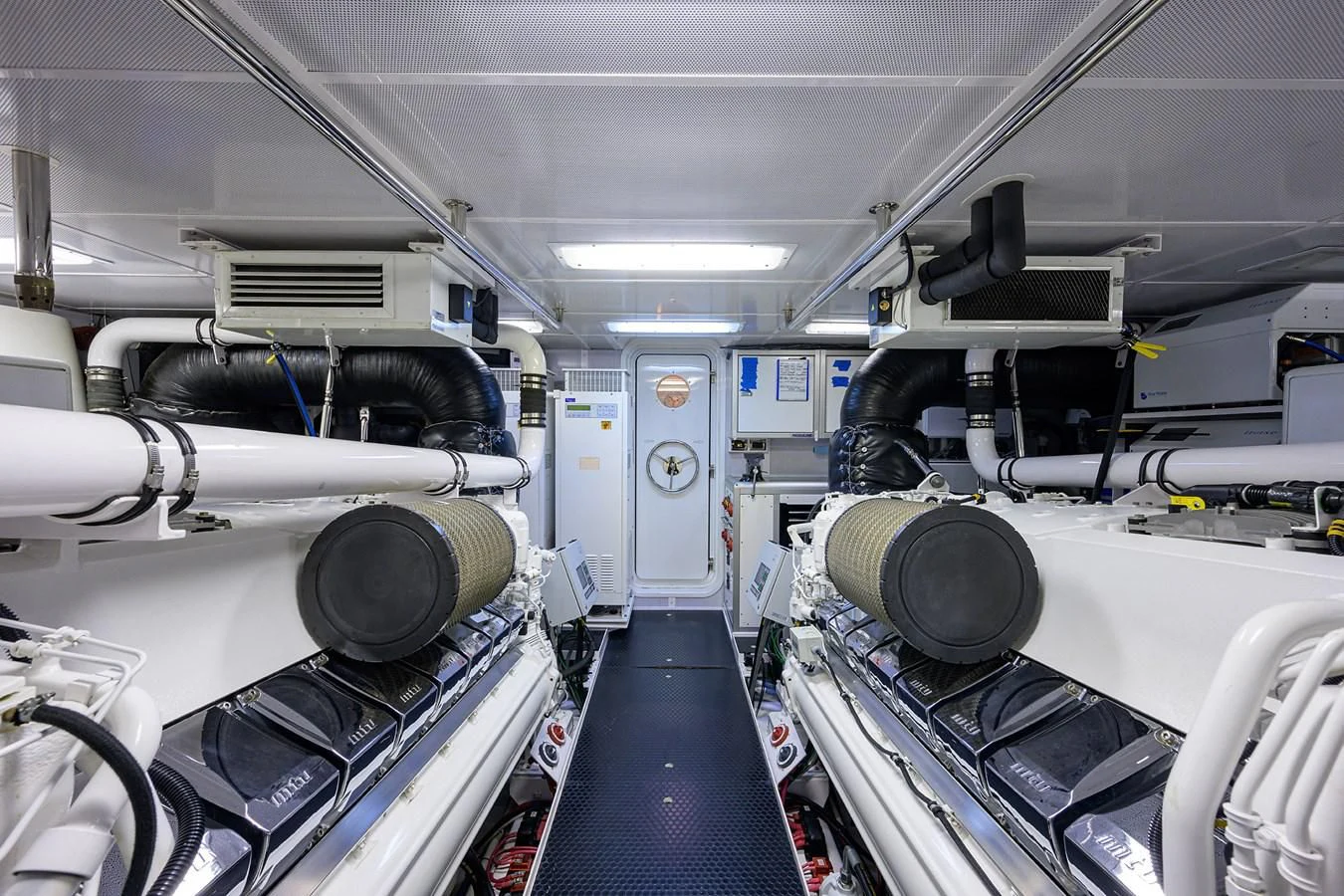 a room with large round objects aboard DETERMINATION Yacht for Sale