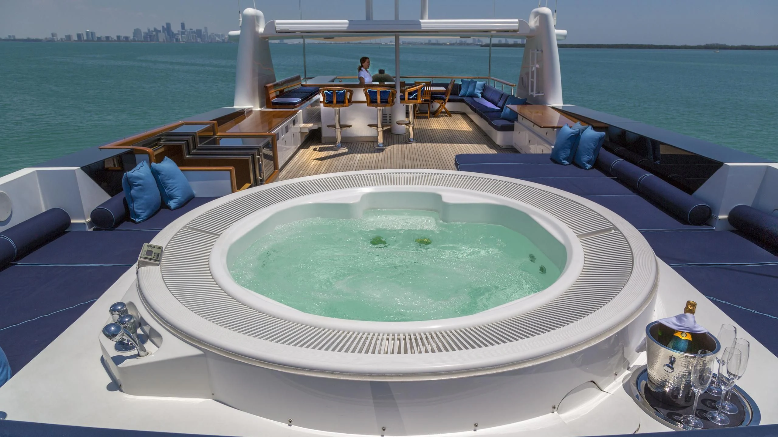 a pool on a boat aboard DEDE Yacht for Sale