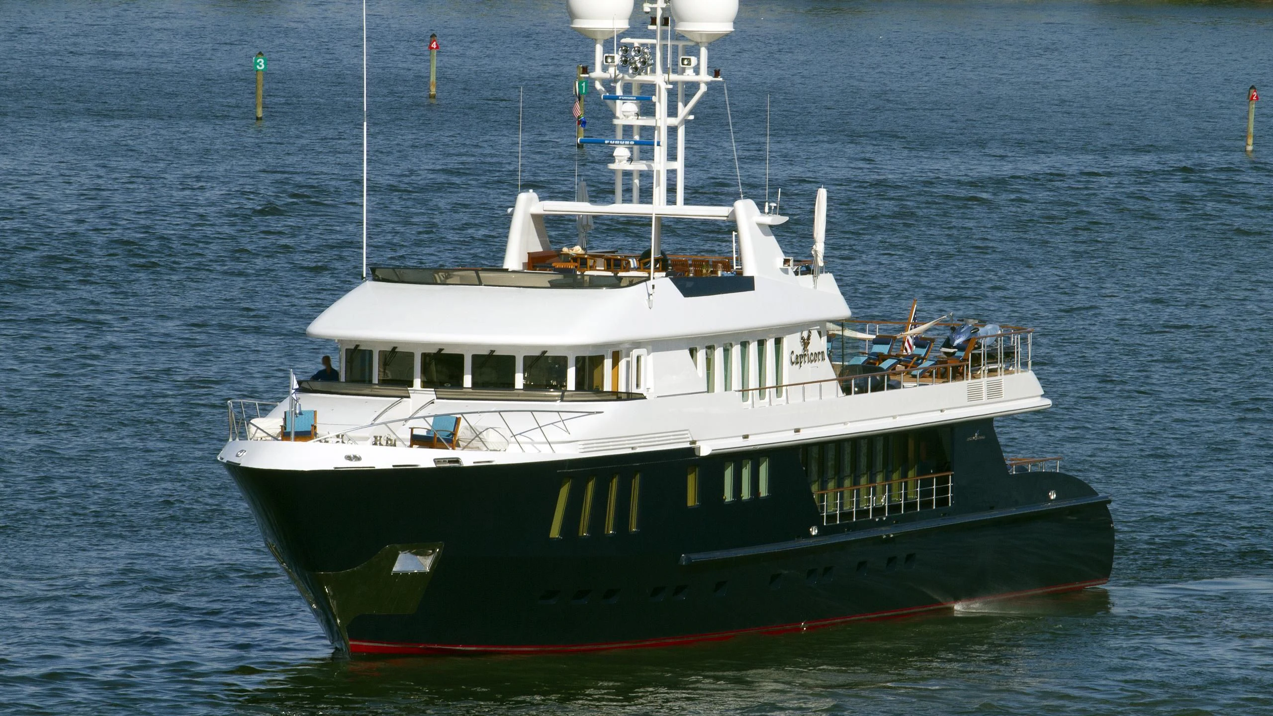 a large boat in the water aboard DEDE Yacht for Sale