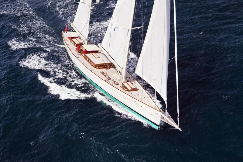 a white sailboat on the water aboard KAMAXITHA Yacht for Sale