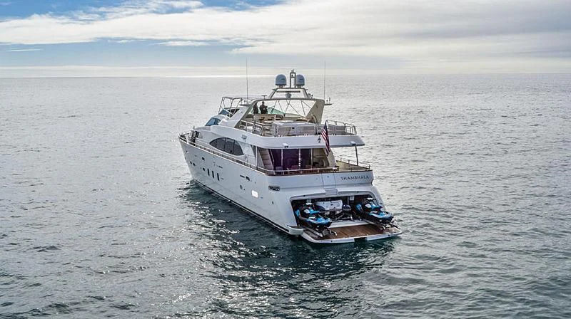 a boat in the water aboard SHAMBHALA Yacht for Sale
