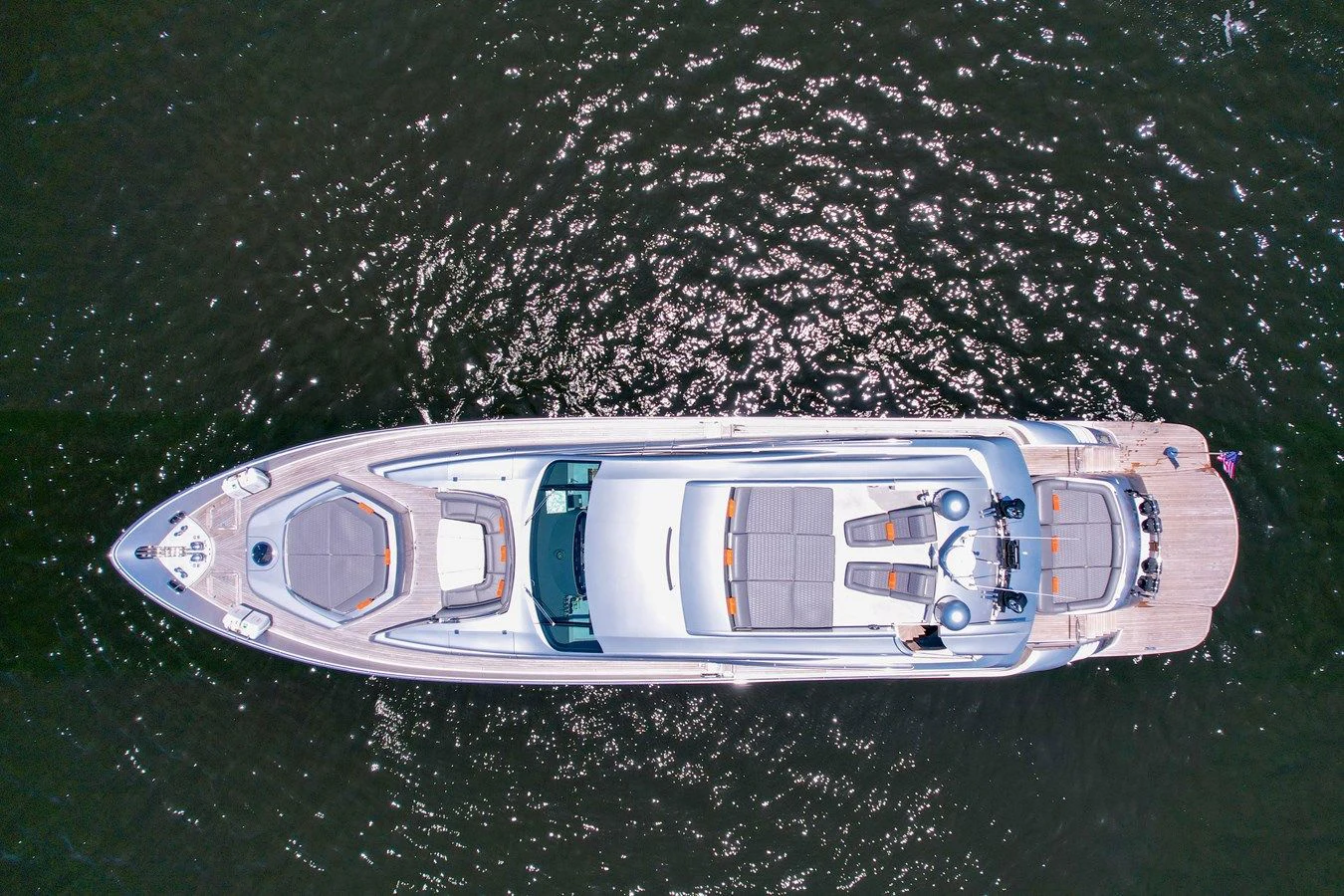 a high angle view of a boat aboard JERICO V Yacht for Sale
