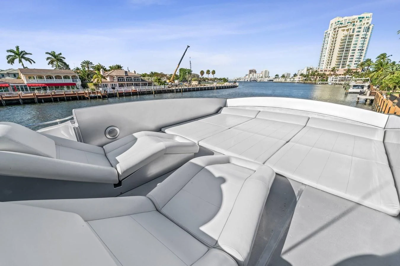 a white boat with a white roof aboard JERICO V Yacht for Sale