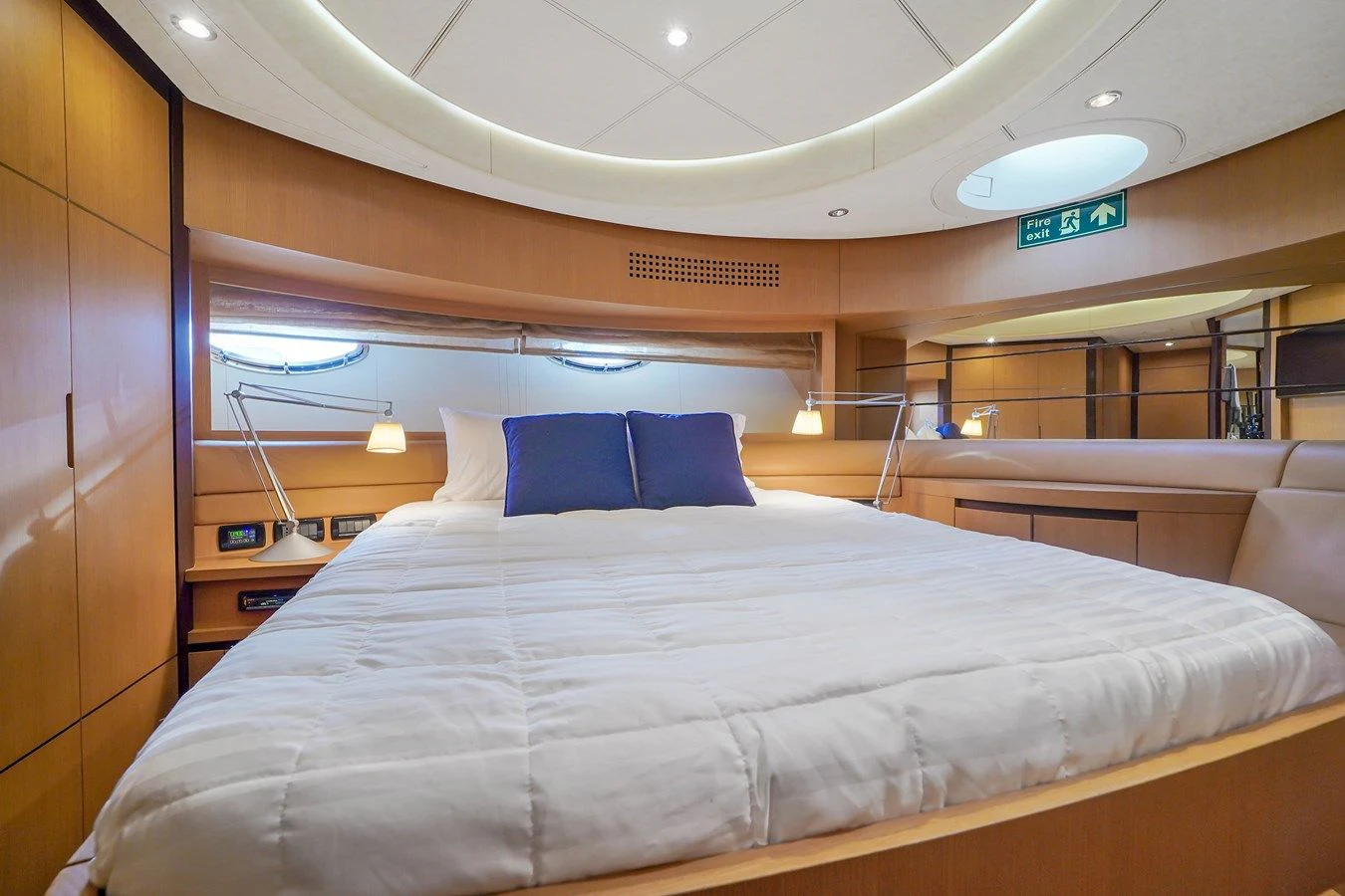 a bed in a room aboard JERICO V Yacht for Sale