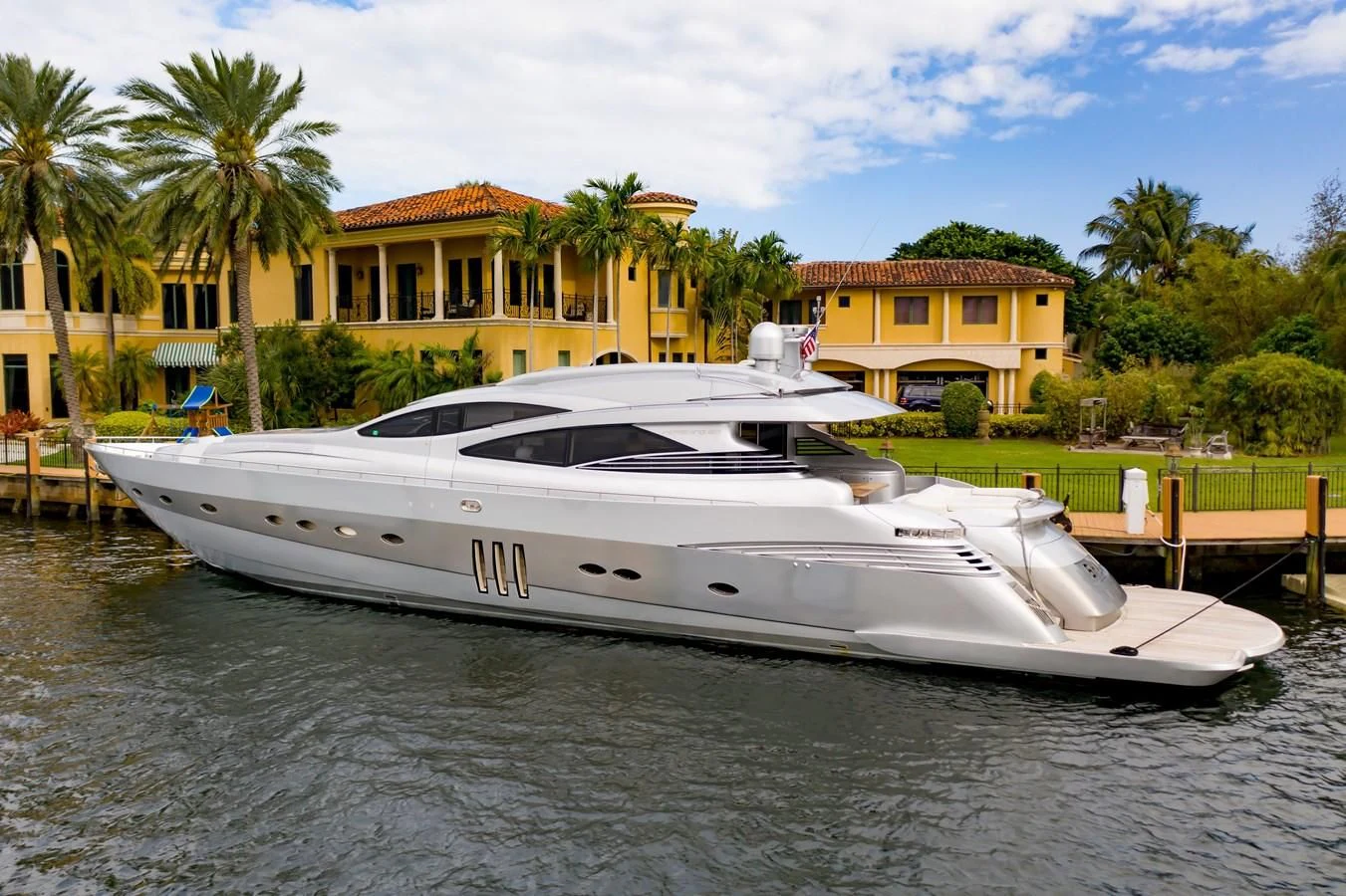 a boat docked at a pier aboard JERICO V Yacht for Sale