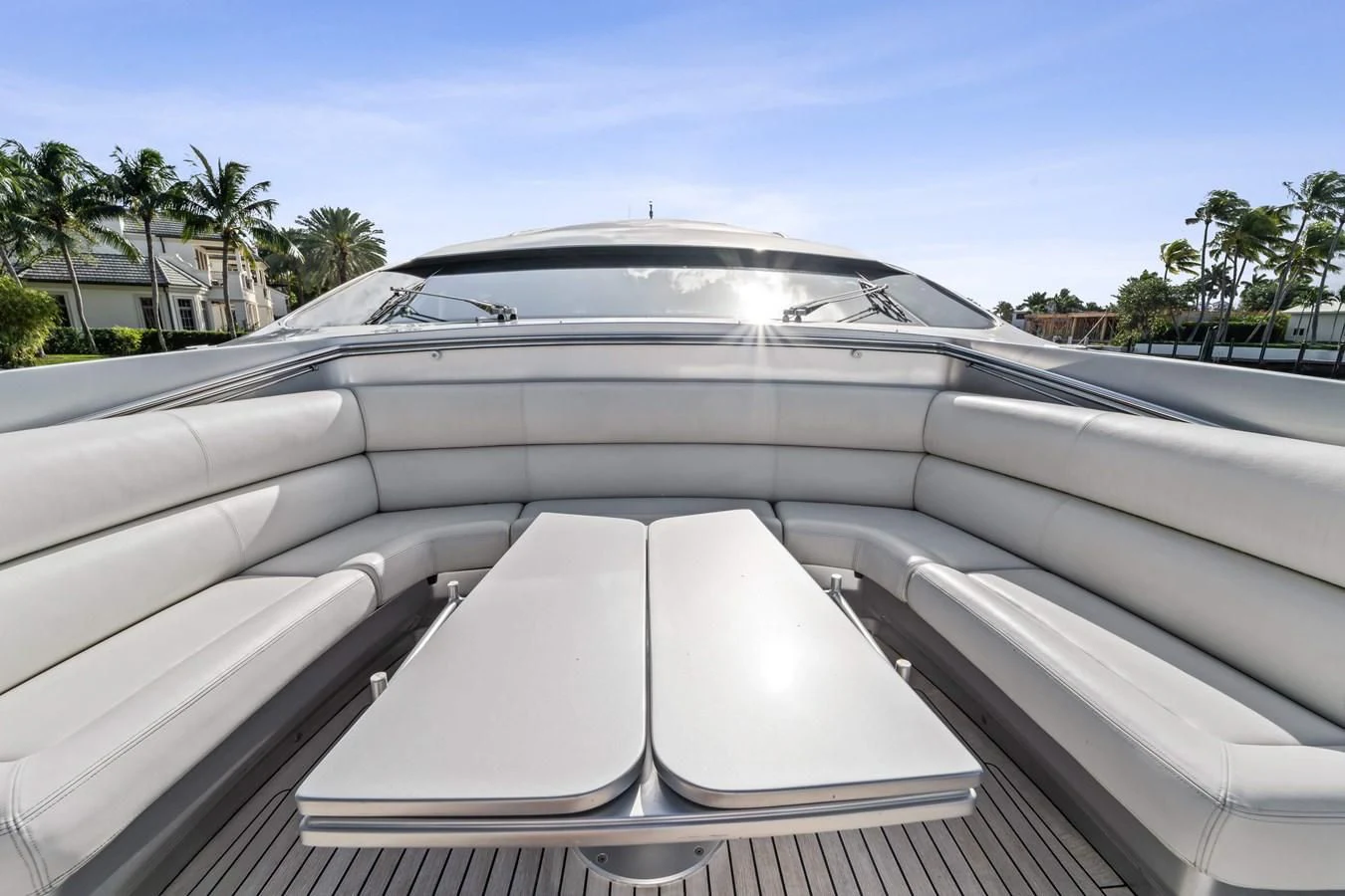 a silver car with a broken front hood aboard JERICO V Yacht for Sale