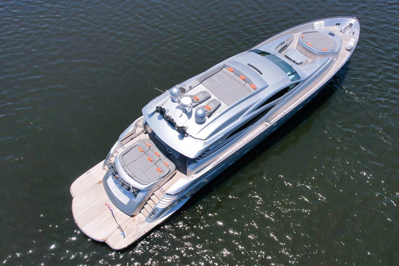 a space ship in the water aboard JERICO V Yacht for Sale
