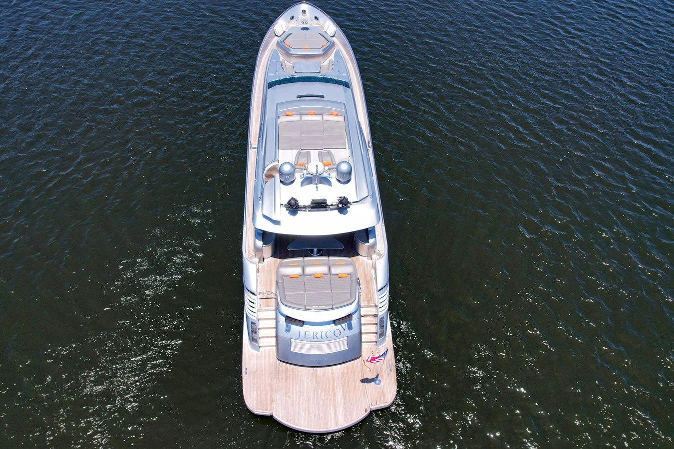 a space ship in the water aboard JERICO V Yacht for Sale