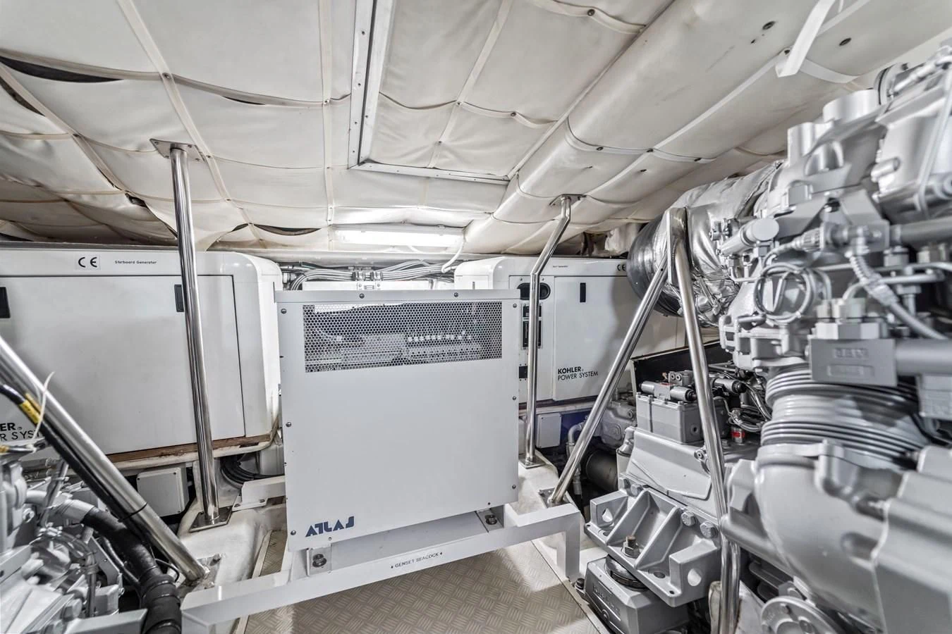 a large room with machinery aboard JERICO V Yacht for Sale