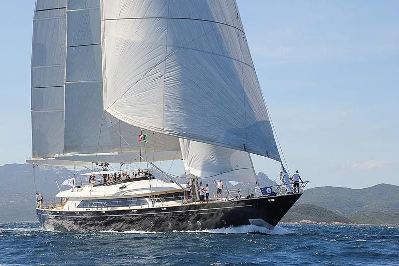 a boat sailing on the sea aboard PERSEUS Yacht for Sale