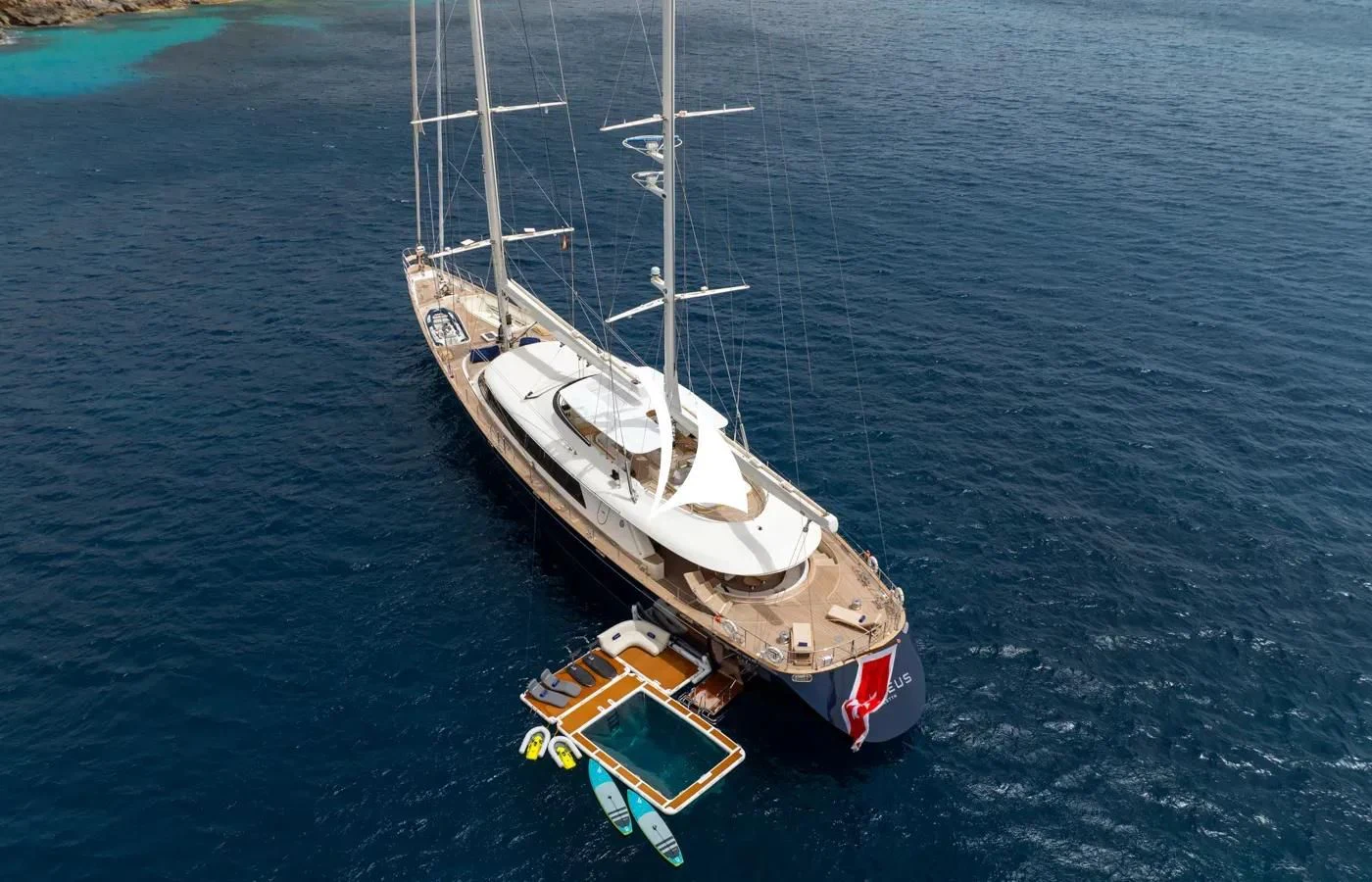 a boat in the water aboard PERSEUS Yacht for Sale