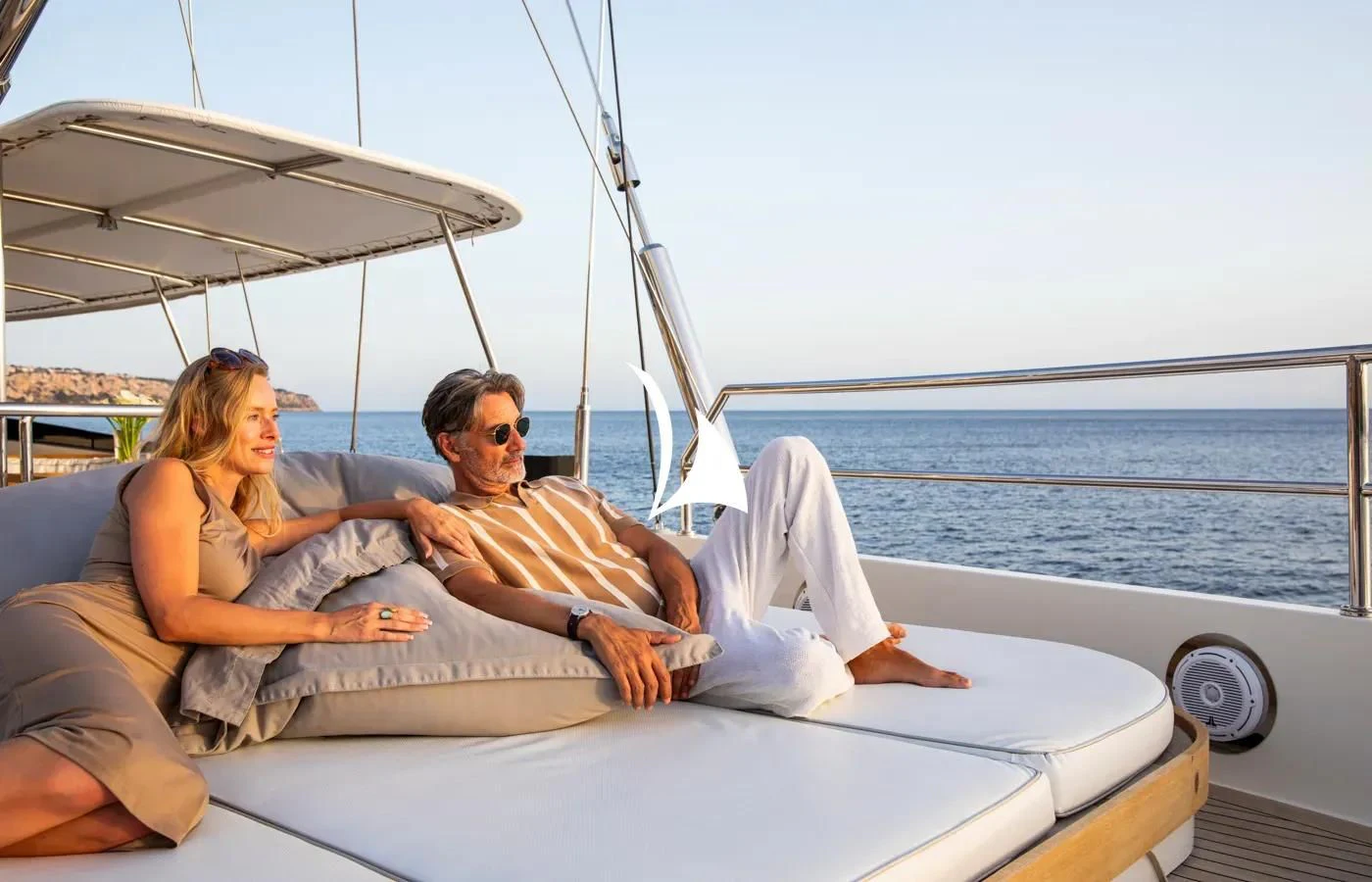 a group of people on a boat aboard PERSEUS Yacht for Sale