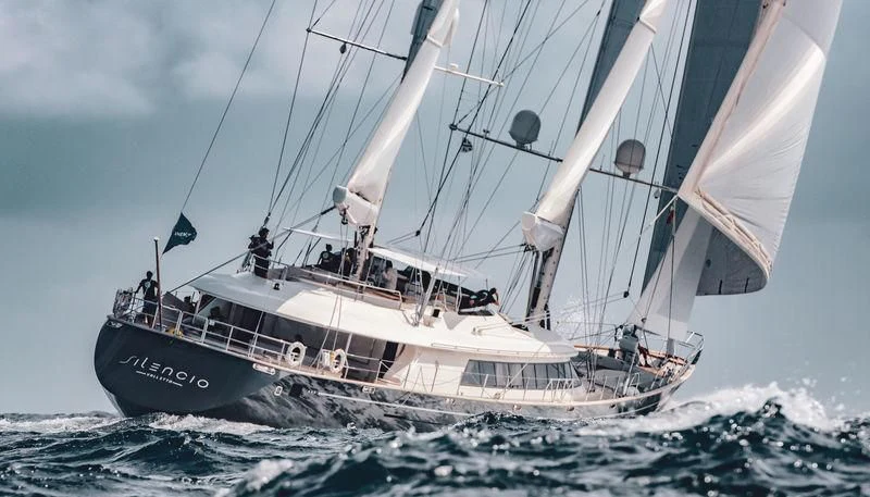 a boat sailing on the sea aboard PERSEUS Yacht for Sale