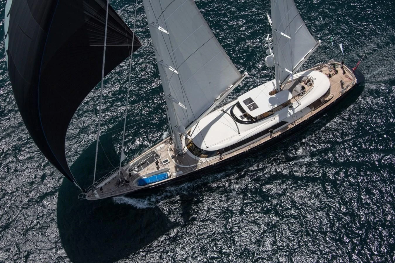 a satellite in space aboard PERSEUS Yacht for Sale