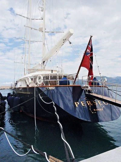 a boat with ropes and ropes aboard PERSEUS Yacht for Sale