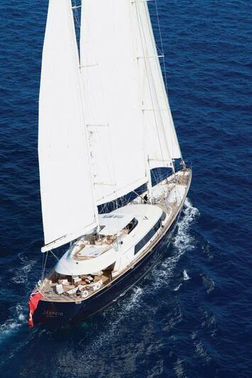 a sailboat in the water aboard PERSEUS Yacht for Sale