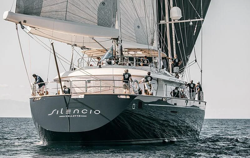 a group of people on a boat aboard PERSEUS Yacht for Sale