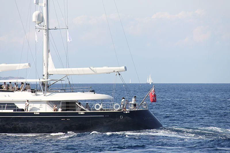 a boat sailing in the sea aboard PERSEUS Yacht for Sale
