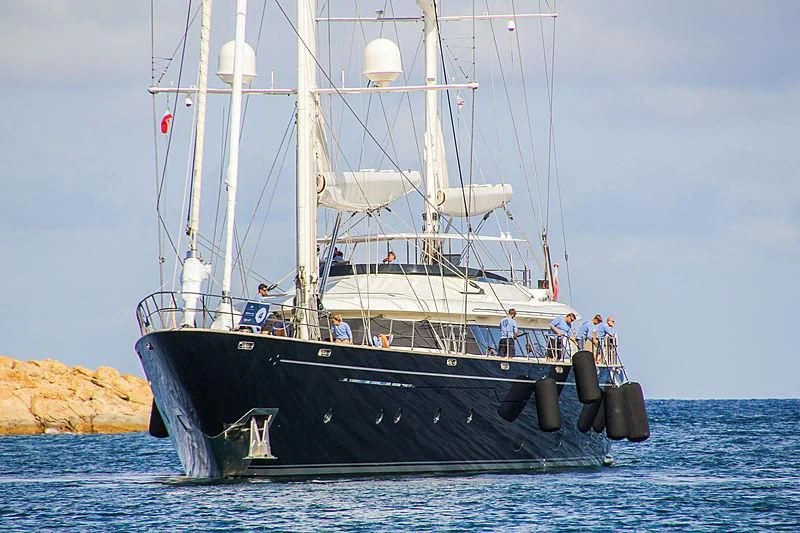 a boat with people on it aboard PERSEUS Yacht for Sale