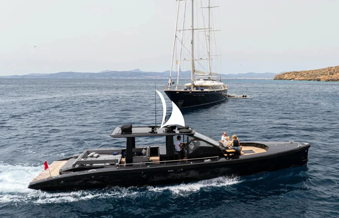 a boat in the water aboard PERSEUS Yacht for Sale