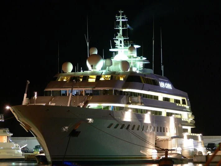 a ship in the water aboard LADY MOURA Yacht for Sale