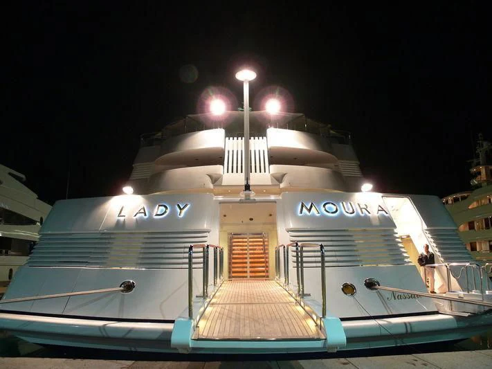 a building with a dome and a light on top aboard LADY MOURA Yacht for Sale