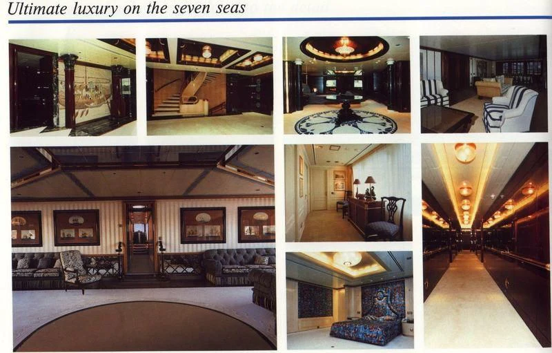 a room with a couch and a table aboard LADY MOURA Yacht for Sale
