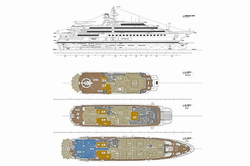diagram aboard LADY MOURA Yacht for Sale