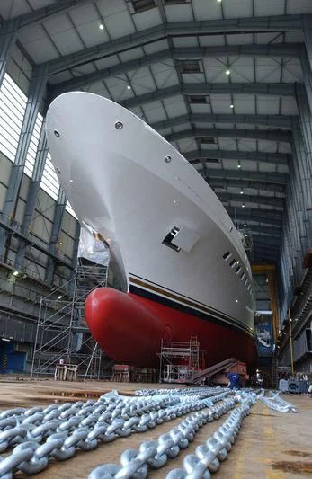 a large machine in a factory aboard LADY MOURA Yacht for Sale
