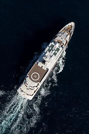 a space ship in space aboard LADY MOURA Yacht for Sale
