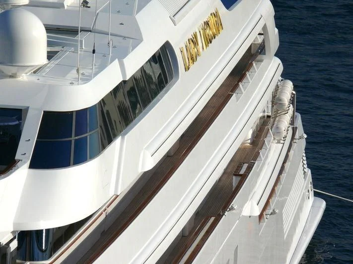 a white boat in the water aboard LADY MOURA Yacht for Sale