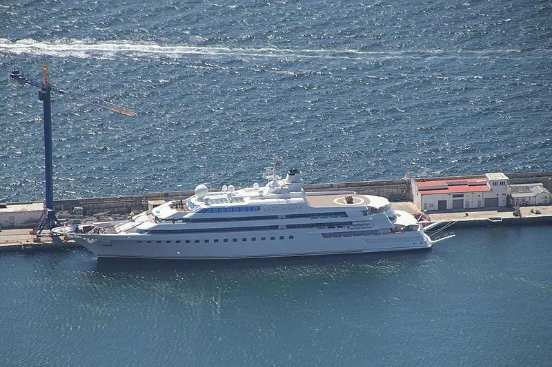 a white yacht in the water aboard LADY MOURA Yacht for Sale