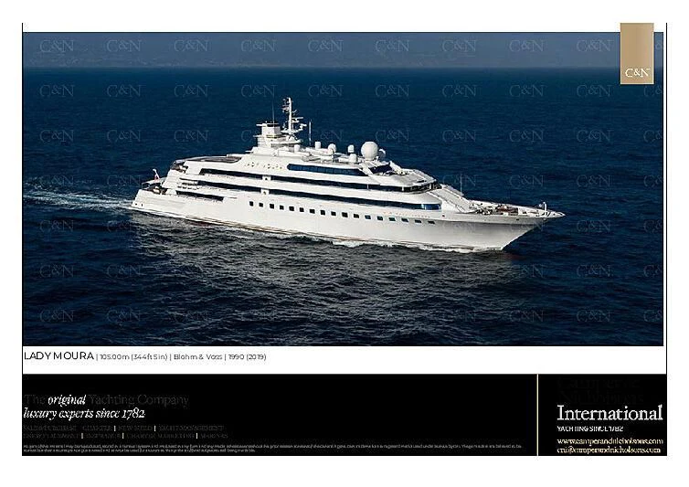 a ship in the water aboard LADY MOURA Yacht for Sale