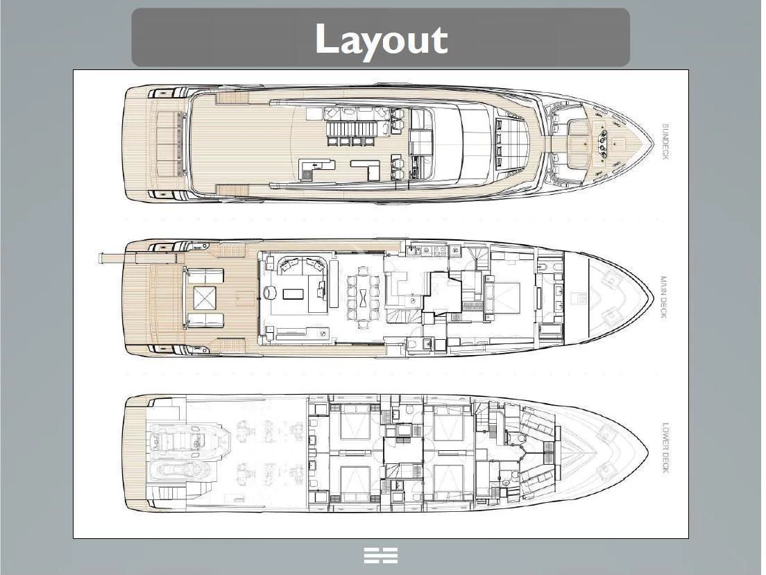 diagram, engineering drawing aboard EPIC Yacht for Sale