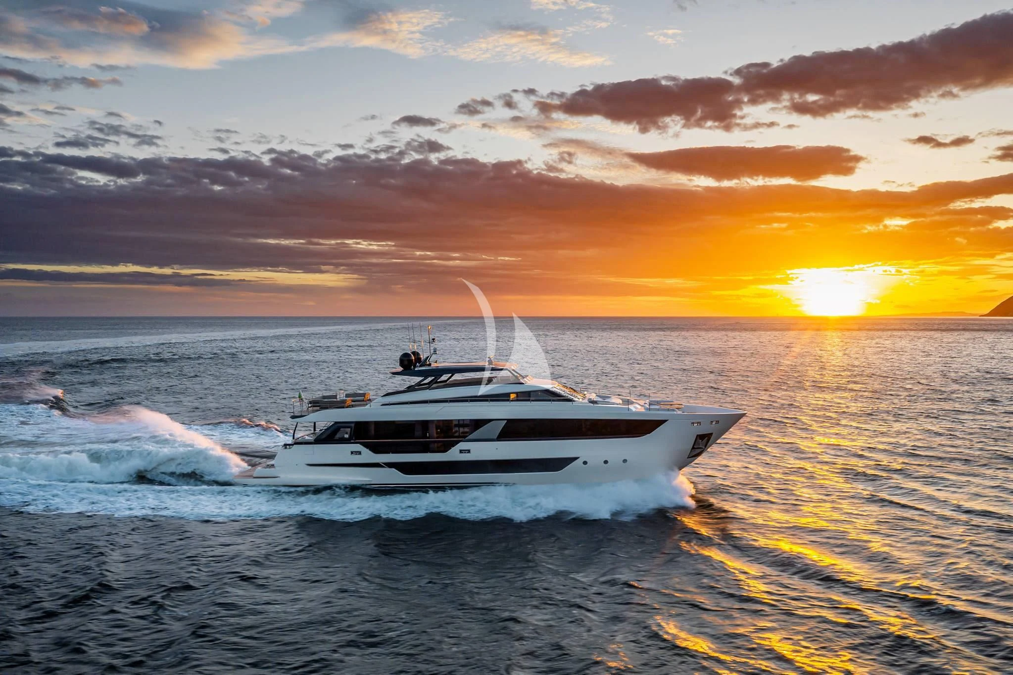 a boat in the water aboard EPIC Yacht for Sale