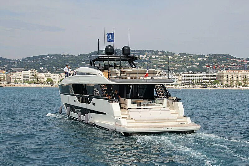 a boat on the water aboard EPIC Yacht for Sale